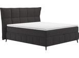 Boxspringbett COTTA "Sarah", schwarz, B:211cm L:215cm, 100% Polyester, Komplettbetten, Boxspringbett, inkl. Topper, 2 Matratzenkerne, Härtegrade H2, H3 oder H4