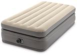 Luftbett INTEX "DuraBeam PrimeComfort Twin mit 220V Pumpe" Gr. 99, grau (grau, beige), Luftbetten, B/H/L: 99cm x 51cm x 191cm, PVC, Kunstfaser, B:99cm H:51cm L:191cm