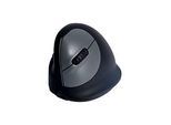 R-Go HE Mouse Ergonomische Maus, Mittel (165-195mm), linkshändig, drahtlose - vertikale Maus - 2.4 GHz - Schwarz, Silber