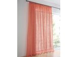 Gardine HEINE HOME Gr. 4, orange (terracotta), B:140cm H:245cm, Polyester, Gardinen