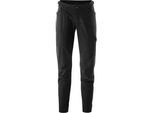 Fahrradhose GONSO "TRAIL PANTS W", Damen, Gr. 38, Normalgrößen, schwarz, 85% Polyester (recycelt), 10% Elasthan, 5% Polyamid, Hosen, Damen MTB-Hose ohne Sitzpolster, lange Radhose, verstellbarer Bund