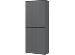 Aktenschrank Aalborg, 2 Türen, 4 Fachböden, Möbelgleiter, Spanplatte melaminharzbeschichtet, B 810 x T 400 x H 1970 mm, graphit