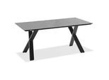 Xxxl Gartentisch , Anthrazit, Grau , Kunststoff , Betonoptik , rechteckig , X-Form , 95x76x200 cm , wetterbeständig , Gartenmöbel, Gartentische