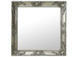vidaXL Wandspiegel im Barock-Stil 60 x 60 cm Silbern
