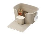 FEANDREA Katzentoilette für große Katzen mit hohen Seitenwänden beige