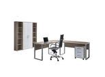 Mid.you Büro , Sonoma Eiche, Weiß Hochglanz , Holzwerkstoff , 8,4 Fächer , 3 Schubladen , Made in Germany , erweiterbar, in verschiedenen Holz-Dekoren erhältlich, Schreibtisch seitenverkehrt montierbar, abschließbar , Büromöbel, Büromöbel-Sets & Büromöbel-Serien, Büromöbel-Sets & Büromöbel-Serien