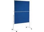 MAUL Moderationstafel Pro, klappbar, B 1200 x H 1500 mm, Textil/Whiteboard, blau