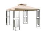 Gardenson Pavillon , Metall , quadratisch , 300x260x300 cm , wetterbeständig, UV-beständig, regenabweisend , Sonnenschutz, Pavillons