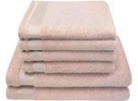 Dyckhoff Handtuch Set »Gloss«, Set, 6 tlg., Walkfrottier, 4 Handtücher (50x100cm), 2 Duschtücher (70x140cm)