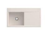Villeroy und Boch Subway Style 50 Einbauspüle 335201KR links, mit Ablaufgarnitur, 900 x 510 mm, Handbetätigung, crema CeramicPlus