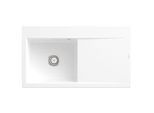 Villeroy und Boch Subway Style 50 Einbauspüle 335201RW links, mit Ablaufgarnitur, 900 x 510 mm, Handbetätigung, stone white CeramicPlus