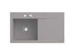 Villeroy und Boch Subway Style 50 Einbauspüle 335202SL links, mit Ablaufgarnitur, 900 x 510 mm, Excenterbetätigung, stone CeramicPlus