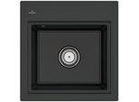 Villeroy und Boch Subway Style 50 S Einbauspüle 331500S5 Spülbecken, 500 x 510 mm, ebony CeramicPlus