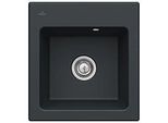 Villeroy und Boch Subway 45 XS Einbauspüle 678101S5 mit Ablaufgarnitur, 475 x 510 mm, Handbetätigung, ebony CeramicPlus