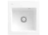 Villeroy und Boch Subway 45 XS Einbauspüle 678101RW mit Ablaufgarnitur, 475 x 510 mm, Handbetätigung, stone white CeramicPlus