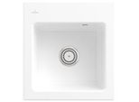 Villeroy und Boch Subway 45 XS Einbauspüle 678101R1 mit Ablaufgarnitur, 475 x 510 mm, Handbetätigung, weiß alpin CeramicPlus