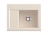 Villeroy und Boch Subway 45 Compact Einbauspüle 331301FU rechts, mit Ablaufgarnitur, 650 x 510 mm, Handbetätigung, ivory CeramicPlus