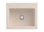 Villeroy und Boch Subway 60 S Einbauspüle 330901FU mit Ablaufgarnitur, 600 x 510 mm, Handbetätigung, ivory CeramicPlus