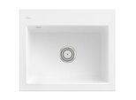 Villeroy und Boch Subway 60 S Einbauspüle 330901R1 mit Ablaufgarnitur, 600 x 510 mm, Handbetätigung, weiß alpin CeramicPlus