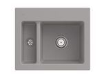 Villeroy und Boch Subway 60 XM Einbauspüle 678001KD mit Ablaufgarnitur, 620 x 510 mm, Handbetätigung, fossil CeramicPlus