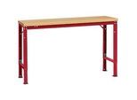 Manuflex Grundtisch UNIVERSAL Spezial, 1500 x 800 mm, Multiplex natur, rubinrot