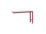 Manuflex Ansatztisch UNIVERSAL Spezial, 1500 x 800 mm, Kunststoff lichtgrau, rubinrot