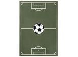 Ben'n'jen Kinderteppich , Dunkelgrün , Kunststoff , Fußball , rechteckig , 160x220 cm , Oeko-Tex® Standard 100 , für Fußbodenheizung geeignet, in verschiedenen Größen erhältlich, pflegeleicht, strapazierfähig , Teppiche und Böden, Teppiche, Kinderteppiche