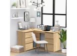 vidaXL Eckschreibtisch Sonoma-Eiche 145x100x76 cm Holzwerkstoff