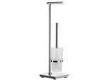 Smedbo Wc-Bürstengarnitur , Metall , 67x31x13 cm , Bürstenkopf austauschbar, Papierhalter , Badezimmer, Wc Ausstattung, Wc-bürsten