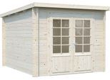Gartenhaus PALMAKO "Ella", beige (naturbelassen), ohne Fußboden, ohne Dacheindeckung, Massivholz, Gartenhäuser, Gartenhaus, 6,9 m²