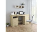 vidaXL Schreibtisch Sonoma-Eiche 140x50x76 cm Holzwerkstoff