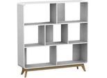 Mid.you Regal , Weiß , Holzwerkstoff , 2 Fächer , 122x126x29 cm , stehend , Wohnzimmer, Regale, Bücherregale