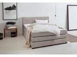 Boxspringbett OTTO PRODUCTS "Peetu", beige, B:170cm L:213cm, Struktur fein aus 100%-recyceltem Polyester, Komplettbetten, Boxspringbett, Taschenfederkern-Matratze, in 4 Breiten und 4 Farben, incl. Topper