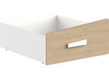 Schublade DEMEYERE GROUP "Cabane", weiß (matt weiß, eiche), B:98cm H:41cm T:87cm, MDF, Schubladen, Schublade, große Schublade geht unter dem Bett