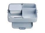 Mepal Bentobox , Hellblau , Kunststoff , 1,5 l , rechteckig , 25.5x17x6.5 cm , lebensmittelecht, stapelbar, herausnehmbare Schälchen, verstellbare Inneneinteilung , Küchenzubehör, Vorratsbehälter, Brotkästen