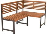 Eckbank MERXX, beige (natur, graphit), B:50cm H:91cm, Aluminium, FSC-zertifiziertes Holz, Sitzbänke, flexible Montageoptionen