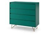 Livetastic Kommode , Grün , Holzwerkstoff , 4 Schubladen , 90x90x40 cm , stehend , Kleinmöbel, Kommoden, Kommoden
