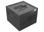 Thermobox Kängabox® Easy S, Volumen 21 l, Tragegriffe, stapelbar, mit Deckel, wiederverwendbar, L 410 x B 410 x H 240 mm, EPP, schwarz