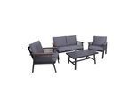 Garden Pleasure Loungegruppe DENIA dunkelgrau, braun Metall, 4-teilig