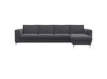 Ecksofa FLEXLUX "Fiore, super Sitzkomfort durch Kaltschaum im Sitz, L-Form", grau (dervit grau), B:295cm H:85cm T:159cm, Sofas, Ecksofa, breite Armlehnen, Füße Alu