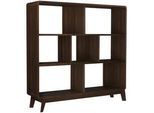Mid.you Regal , Walnussfarben , Holzwerkstoff , 2 Fächer , 122x126x29 cm , stehend , Wohnzimmer, Regale, Bücherregale