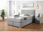 Boxspringbett HOME AFFAIRE "Östermoor", grau, B:158cm L:205cm, Komplettbetten, Boxspringbett, in H2, H3 oder H4 erhältlich