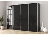 Schwebetürenschrank MUSTERRING "Imola W", grau (graphit), B:296,3cm H:236cm T:67cm, Floatglas, Holzwerkstoff, Schränke, Schwebetürenschrank, inkl. Einlegeböden und Kleiderstangen, mit Glastüren und Aufleistungen