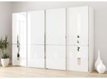 Schwebetürenschrank MUSTERRING "Imola W", weiß, B:327,9cm H:236cm T:67cm, Floatglas, Holzwerkstoff, Schränke, Schwebetürenschrank, inkl. Einlegeböden und Kleiderstangen, mit Glastüren inkl. Zierspiegel