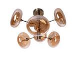 Näve Deckenleuchte , Messingfarben , Metall, Glas , 38 cm , Lampen & Leuchten, Innenbeleuchtung, Deckenleuchten, Deckenleuchten