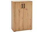 Xora Schuhschrank , Eichefarben , Kunststoff , 5 Fächer , 70x106x33.5 cm , Garderobe, Schuhaufbewahrung, Schuhschränke
