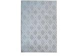 Xxxl Flachwebeteppich , Blau, Grau , Textil , rechteckig , 160x230 cm , pflegeleicht , Teppiche und Böden, Teppiche, Webteppiche