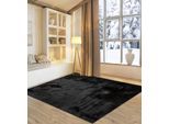 my home Fellteppich »Guidel«, rechteckig, 30 mm Höhe, Kunstfell, Kuschelteppich, Uni Farben, super weich, Wohnzimmer