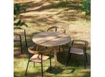 Gartentisch Katrine aus recyceltem Teakholz 120