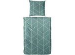 Xxxl Bettwäsche , Goldfarben, Dunkelgrün , Textil , geometrisch , 135x200 cm , Oeko-Tex® Standard 100 , atmungsaktiv, bügelleicht, weiche und anschmiegsame Oberfläche, edel glänzend , Heimtextilien, Bettwäsche & Leintücher, Bettwäsche, Satin-Bettwäsche